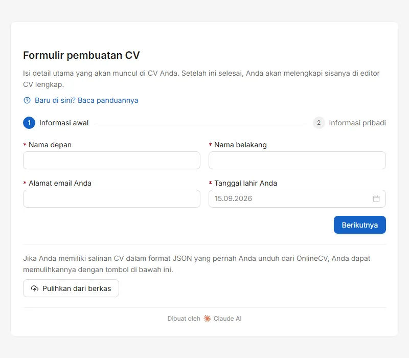 Layar pertama. Tidak ada yang Anda ketik di sini yang dikirim ke mana pun — semuanya langsung masuk ke peramban Anda sendiri.